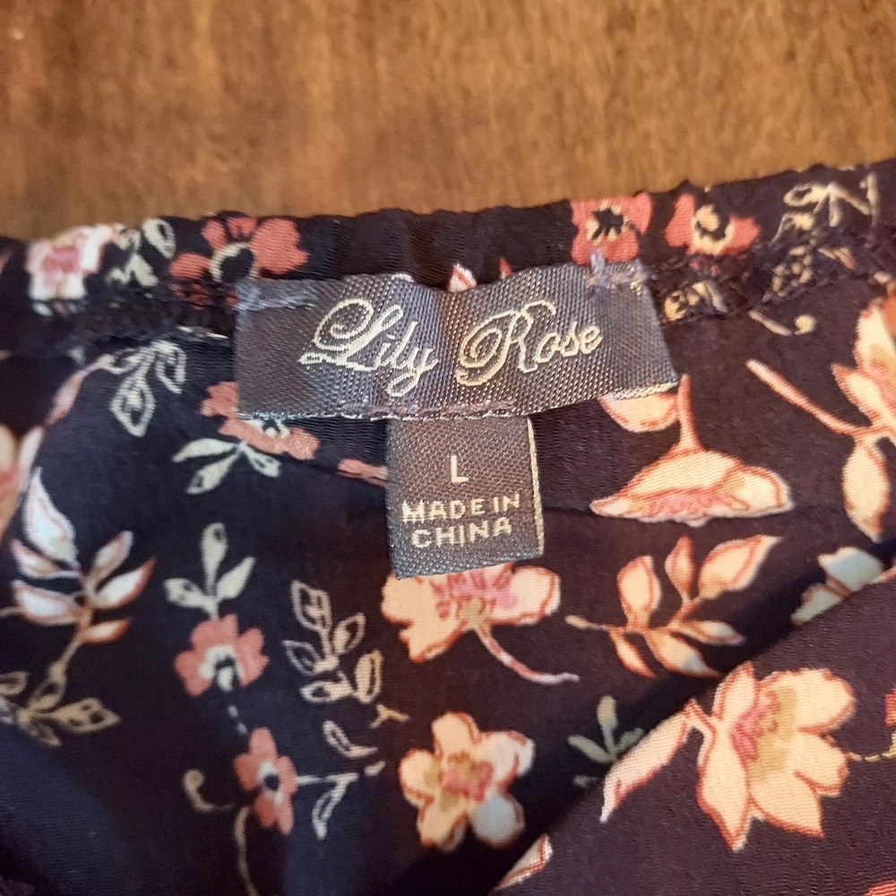 Lily Rose Ruffle Floral Dress Size Large - Picture 2 of 3